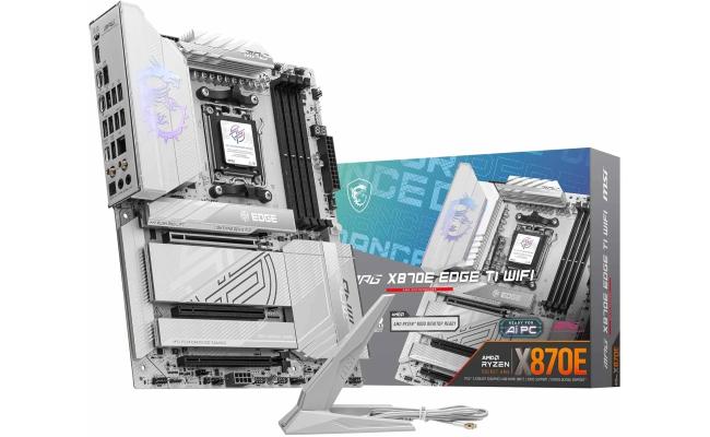 MSI MPG X870E EDGE TI WIFI AM5 ATX AMD X870E Chipset DDR5 3x PCI-E x16 Slot, 4x M.2 Slots, Wi-Fi & BT Connectivty, White