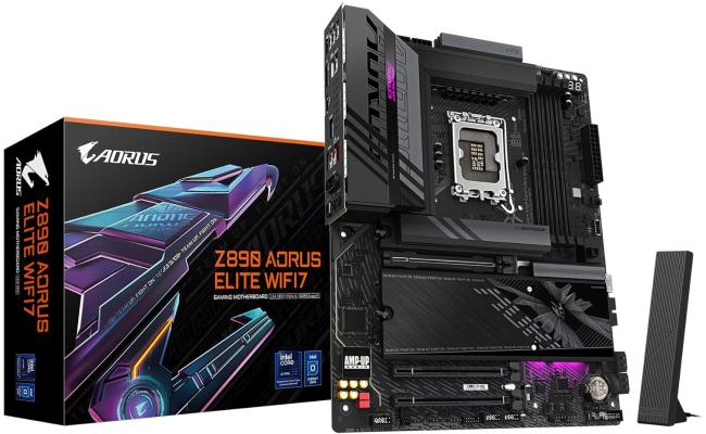 GIGABYTE Z890 Aorus Elite Wi-Fi 7 ATX Intel Z890 4x DDR5 DIMM Slot, Up to 256GB Max Memory, Wi-Fi 7 & BT 2.4, 1x PCIe 5.0 x16, 4x M.2 Slots, Black