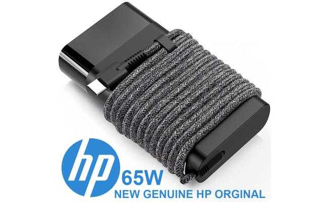 HP Genuine 65W USB-C Slim Power Adapter, AC 100-240V, 50/60Hz, Power Saving, Black