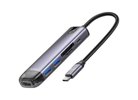 Mcdodo HU-7740 6 in 1 Hub, Aluminum Allow + Nylon Materials, HDMI, USB-A3.0 x2, VGA, USB-C (PD 100W), SD/TF Card Slot product thumbnail 2