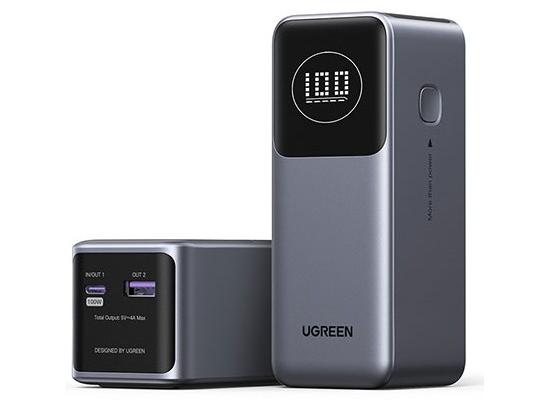 UGREEN PB724 Nexode Power Bank 12000mAh 100W PD PPS Fast Charging Portable Charger Battery Pack with 1USB-C 1USB-A and Smart Display for MacBook Air/ipad/iPhone 16/Galaxy S24/Steam Deck/Google - Gray product thumbnail 2
