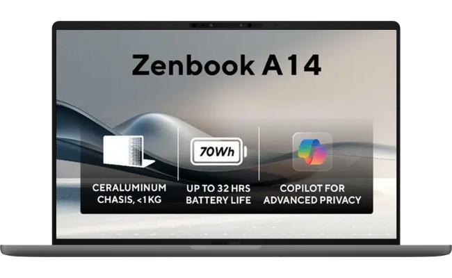 ASUS Zenbook A14 (2024) UX3407RA Copilot+ PC NEW Snapdragon X Elite 78 12-Cores AI-Powered up to 18 hours Ultra -Lightweight 980g w/ Dedicated Copilot  Key & OLED - Iceland Gray
