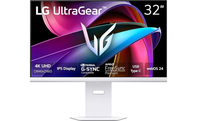 LG 32G810SA UltraGear 32" IPS UHD 4K HDR400 144Hz 1ms HDMI 2.1 AI Smart G-Sync Compatible webOS Type-C (65W) w/ Adjustable Stand & Speakers - White