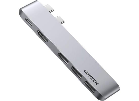 UGREEN CM251 Hub USB Type C to 4K HDMI Thunderbolt 3 100W Power Delivery 3 USB 3.0 Port Adapter Dock Station for MacBook Air M1 2020 2019 2018 MacBook Pro M1 2019 2018 2017 - Silver product thumbnail 2