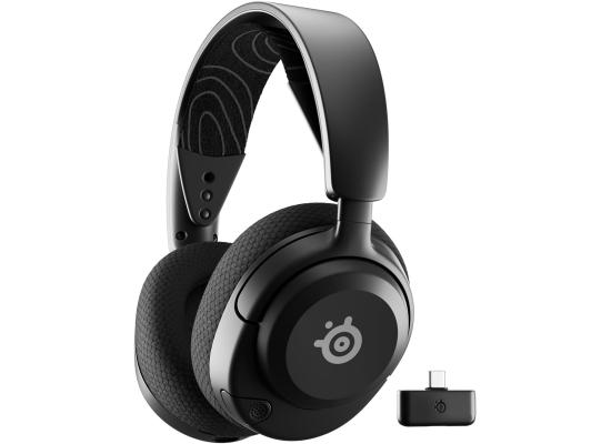 SteelSeries Arctis Nova 5 Wireless Headphones, 40mm Neodymium Drivers, ClearCast Gen 2.x, Retractable Boom, 360° Spatial Audio, Quick-Switch Wireless, Black