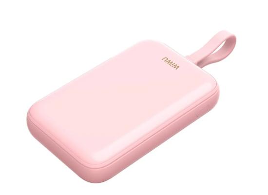 WIWU Wi-P024 10000mAh Magnetic Wireless Charging Power Bank PD 20W Fast Charging Battery Pack with Built-in Cable - Pink product thumbnail 2