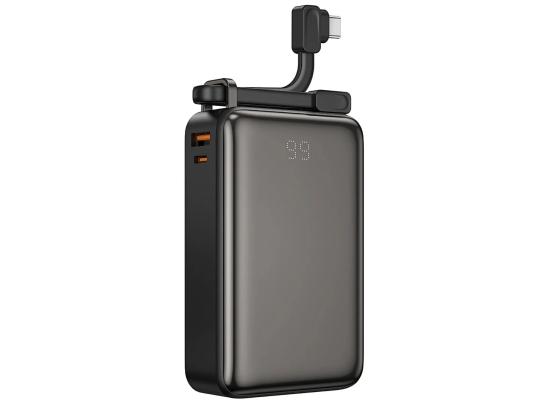 WiWU Wi-P012 New Tank Power Bank 67W PD & QC 20000mAh Fast Charging Type-C + USB-A with Built-in charging cable - Black product thumbnail 2