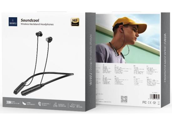 WiWU GB01 Flex Wireless Earphones, Bluetooth 4.2, HIFI Clear Voice, Long Life Battery, up to 30 Hours Music Time - Black product thumbnail 2