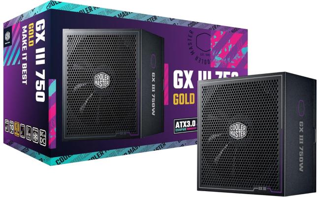 Cooler Master GX II 750W 750W 80+ Gold ATX 3.1 Full Modular 12VHPWR PCIe 5.0 Connector, Silent Fan | Zero-RPM
