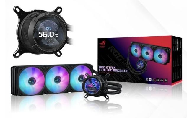 ASUS ROG Strix LC III 360 ARGB LCD All-in-one CPU Liquid Cooler For Intel® & AMD with 2.1" IPS LCD, Asetek’s New Gen7 v2 Pump, and Premium ROG ARGB Fans , Black