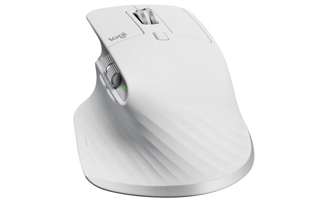 Logitech MX Master 3S for Mac Wireless Mouse, 2.4GHz RF & BT LE, 8000dpi Darkfield Optical Sensor, Quiet Click Butons, MagSpeed Electromagnetic Scrolling, Up to 70 Days Battery, Pale Gray