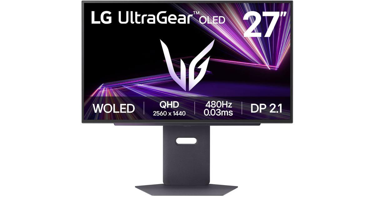 LG 27GX790A UltraGear™ 27 بوصة OLED 2K HDR10 480 هرتز 0.03 مللي ثانية G-SYNC متوافق مع 2.1 حامل قابل للتعديل لكل من HDMI ومنفذ العرض - أسود