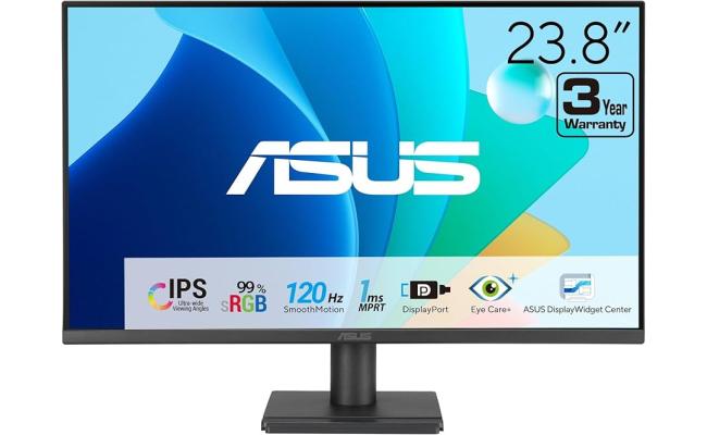 ASUS VA249QG Eye Care Gaming 24” IPS Full HD 120Hz 1ms Low Blue Light Flicker Free Ultra-Slim 300 nits w/ VGA , Display Port , HDMI & Speakers