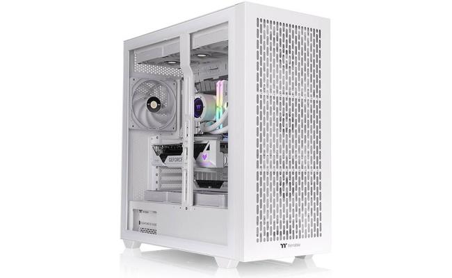 Thermaltake AX500 Full Tower PC Case, 4x 140mm CT140 Pre-Installed Fans, Up to 420mm Radiator & 14x Fan Support, Dust Filters, Steel & Tempered Glass Panels, SPCC Material, White