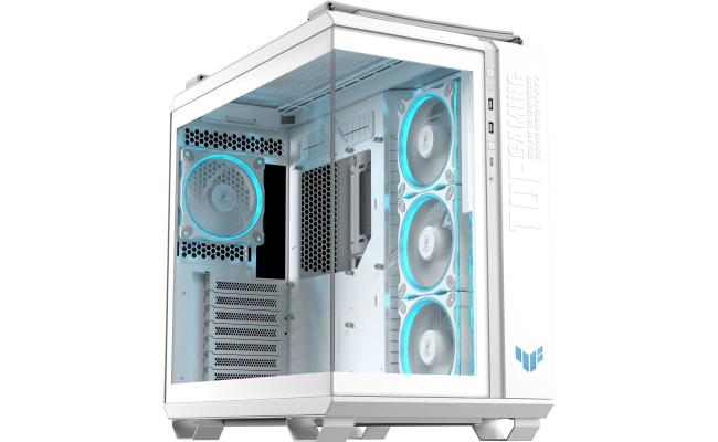 ASUS TUF GT502 Horizon ARGB Dual Chamber Design Independent Cooling Zones for The CPU & GPU w/ Pre-installed 4 ARGB Fans - White
