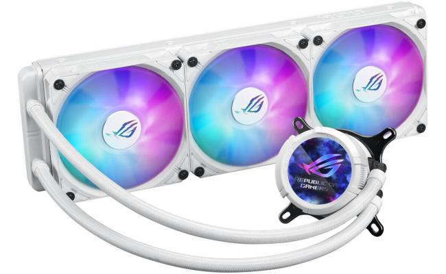ASUS ROG Strix LC III 360 ARGB LCD All-in-one CPU Liquid Cooler For Intel® & AMD with 2.1" IPS LCD, Asetek’s New Gen7 v2 Pump, and Premium ROG ARGB Fans , White