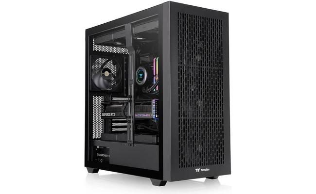 Thermaltake AX500 Full Tower PC Case, 4x 140mm CT140 Pre-Installed Fans, Up to 420mm Radiator & 14x Fan Support, Dust Filters, Steel & Tempered Glass Panels, SPCC Material, Black