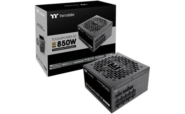 Thermaltake Toughpower GT 850W ATX 3.1 80 Plus Gold Fully Modular Smart Zero Fan; Native 450W PCIe 5.1 Connector , Black