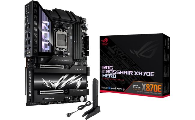 ASUS ROG CROSSHAIR X870E HERO, AMD AM5 Motherboard, DDR5 192GB Max Support EXPO, AI Intelligence, Wi-Fi 7, 2 x USB4 Ports, Overclocking Support