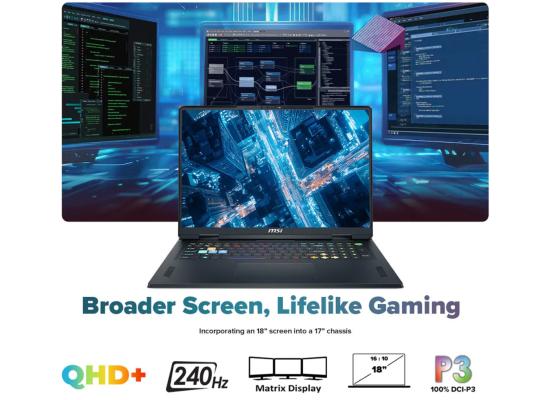 MSI Vector 18 HX AI (2025) A2XWJG NEW Intel Core Ultra 9 Gen II 275HX 24-Cores w/ NVIDIA RTX™ 5090 24GB DDR7 & 2.5K IPS 240Hz Display , Cosmos Gray product thumbnail 2