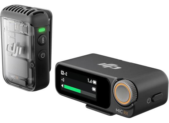 DJI Mic 2 (1 TX + 1 RX), Wireless Microphone with Intelligent Noise Cancelling, 32-bit Float Internal Recording, Optimized Sound, 250m (820 ft.) Range, Microphone for iPhone, Android, Camera, Vlogs