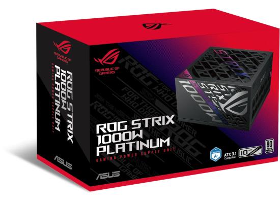 ASUS ROG Strix 1000W Fully Modular 80+ Platinum Active PFC, GaN MOSFET, ATX 3.1 Compatible, Cybernetic Lambda A+, Dual Ball Fan bearings, Black product thumbnail 2