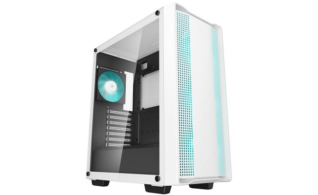 DEEPCOOL CC560 V2 Mid-Tower Gaming Case Tempered Glass Pre-Installed 3x 120mm LED Fans Support Up to 163mm Cooler & GPU Up to 370m - White