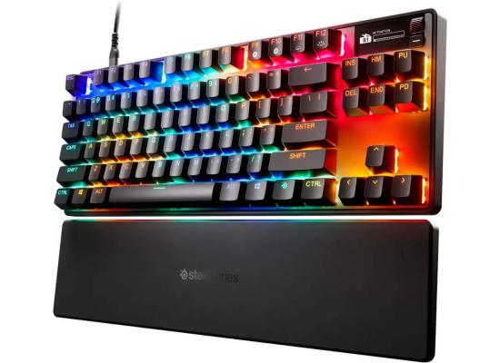 SteelSeries Apex Pro TKL Gen 3 Mechanical Gaming Keyboard, OmniPoint 3.0 Adjustable HyperMagnetic Switches, Double Shot PBT Keycaps, US English Layout, Wired Connectivity, Black
