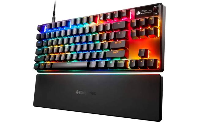 SteelSeries Apex Pro TKL Gen 3 Mechanical Gaming Keyboard, OmniPoint 3.0 Adjustable HyperMagnetic Switches, Double Shot PBT Keycaps, US English Layout, Wired Connectivity, Black