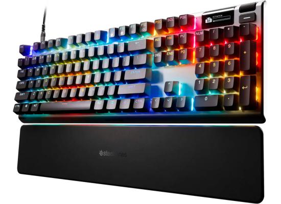 SteelSeries Apex Pro Gen 3 Full Size Mechanical Gaming Keyboard, OmniPoint 3.0 Adjustable HyperMagnetic Switches, Double Shot PBT Keycaps, US English Layout, Wired Connectivity, Black