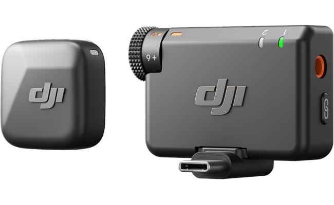 DJI Mic Mini (1 TX + 1 RX), Wireless Lavalier Microphone for iPhone/Camera/Android, Ultralight, Detail-Rich Audio, Noise Cancelling, Automatic Limiting, Vlog, Streaming, 400m Transmission
