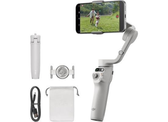 DJI Osmo Mobile 6 Gimbal Stabilizer for Smartphones, 3-Axis Phone Gimbal, Built-In Extension Rod, Object Tracking, Portable and Foldable, Vlogging Stabilizer, YouTube TikTok, Platinum Gray