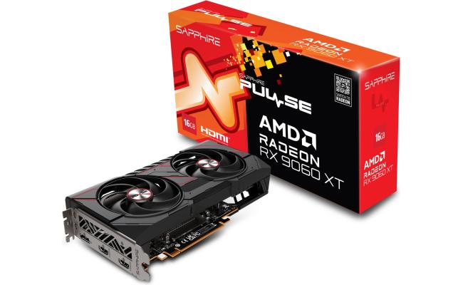 SAPPHIRE PULSE AMD Radeon RX 9060 XT 16GB GDDR6 128-Bit Memory, 3290 MHz Boost Clock, 2048 Stream Processors, 20 Gbps Memory Clock, PCI-Express 5.0 x16