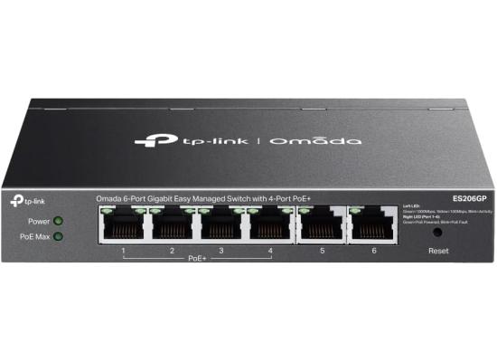 TP-Link Omada ES206GP 6-Port Gigabit Easy Managed Switch with 4-Port PoE+, 65W Power Budget, Auto Recovery, Port Isolation, VLAN, IGMP Snooping, Centralised Cloud Management