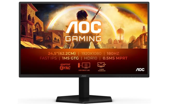 AOC 25G42E Gaming 25" Fast IPS Full HD 180Hz up to 0.5ms HDR 10 sRGB 125% Adaptive-Sync w/ HDMI 2.0 & DisplayPort