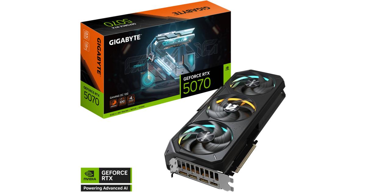 GIGABYTE GeForce RTX 5070 GAMING OC Graphics Card, 12GB GDDR7 192
