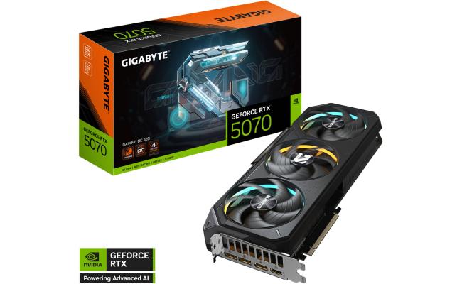 GIGABYTE GeForce RTX 5070 GAMING OC Graphics Card, 12GB GDDR7 192-Bit Memory, 2625 MHz Core Clock, 6144 CUDA Cores, 28 Gbps Memory Clock, PCI-Express 5.0