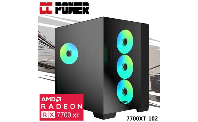 CC Power 7700XT-102 Gaming PC NEW 12Gen Intel Core i7 K-Series 12-Cores w/ w/ AMD Radeon RX 7700 XT 12GB & Advanced Air Cooler