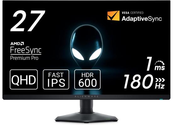Dell Alienware AW2724DM 27" Fast IPS 2K 180Hz (OC) HDR 600 1ms HDMI 2.1 100% sRGB 95% DCI-P3 G-SYNC Compatible 1x HDMI 2x DP & USB Hub