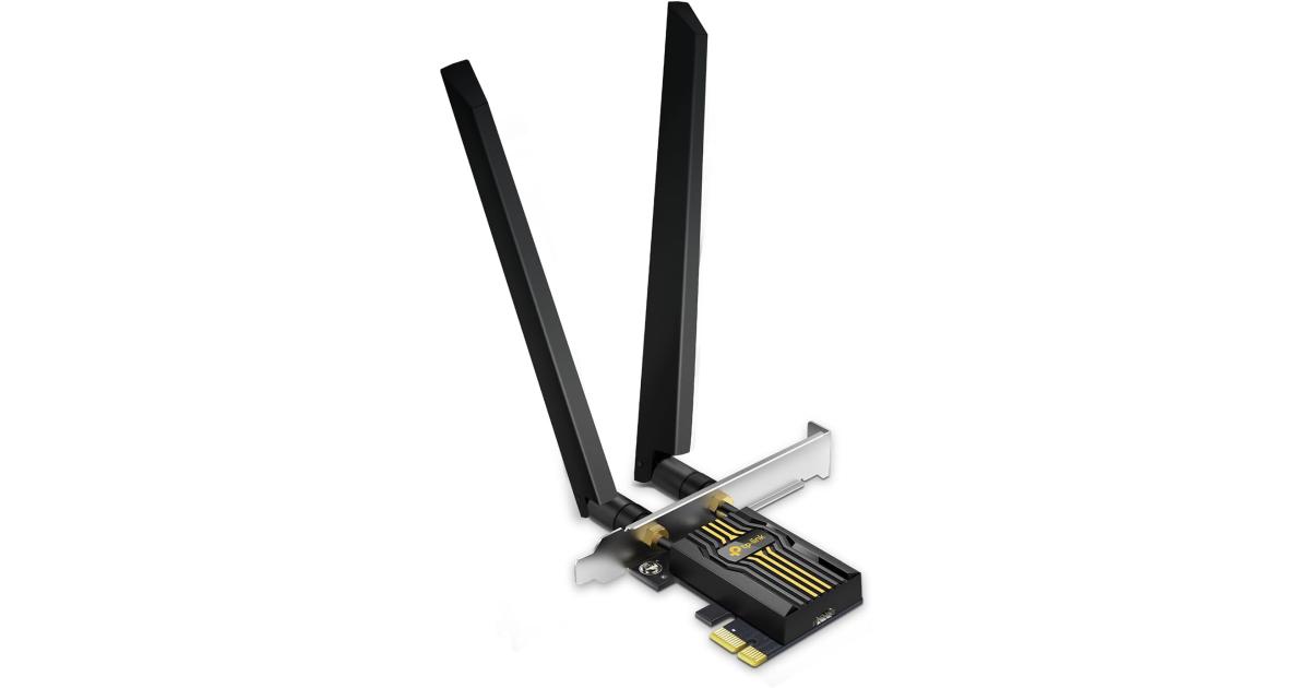 TP-Link Archer TBE400E WiFi 7 BE6500 PCIe WiFi بطاقة شبكة ثلاثية الموجات للكمبيوتر الشخصي بلوتوث 5.4 هوائيات عالية الكسب غير متوافقة مع نظام التشغيل Windows 10