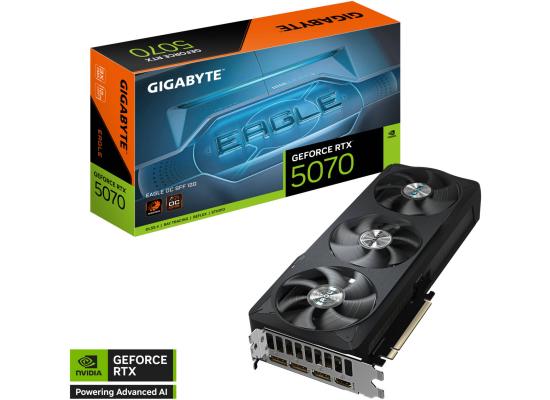 GIGABYTE GeForce RTX 5070 EAGLE OC SFF Graphics Card, 12GB GDDR7 192-Bit Memory, 2587 MHz Core Clock, 28 Gbps Memory Clock, 6144 CUDA Cores, PCI Express 5.0