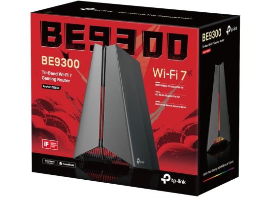 Tp-link Archer GE550 WIFI 7 BE9300 Tri-Band Gaming Router, Wi-Fi Speeds Up to 11 Gbps, Game Acceleration, Multi-Link Operation, 5G WAN/LAN Ports, and TP-Link HomeShield for Lag-Free