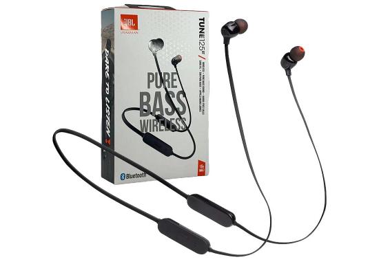 JBL Tune 125BT Wireless In Ear Headphone, Pure Bass Sound, Bluetooth 5.0, 16 Hour Battery Life, 96dB SPL/1mw Sensitivity, 20 Hz – 20 kHz Frequency, 16 Ohms Impedance, Black