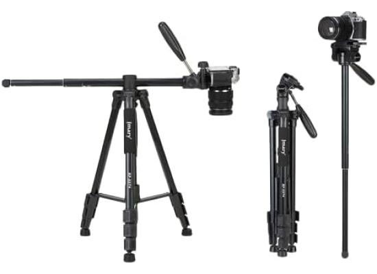 Jmary KP-2274 Horizontal Axis Multi-Functional Professional Tripod 1.67M - Black product thumbnail 2