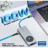 Promate Comandhub-Pro 14-in-1 Highspeed Multiport USB-C Hub with 100W PD Passthrough & Multimedia Controls, 4K @ 60Hz HDMI Support, 1Gbps Ethernet Port, 50cm Braided Cable Length, Gray