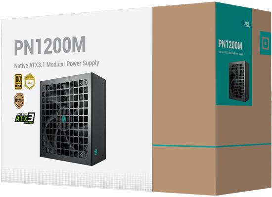 Deepcool Gamer Storm PN1200M 1200w 80+ Gold Fully Modular ATX 3.1 + PCI-E 5.1 Active PFC + Full Bridge SRC LLC + DC to DC, Japanese Capacitor, FDB Fans, 120mm Fan Size, Black product thumbnail 2