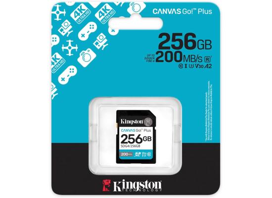 Kingston Canvas Go Plus 256GB SD Card | Up to 200MB/s | Class 10, UHS-I, U3, V30