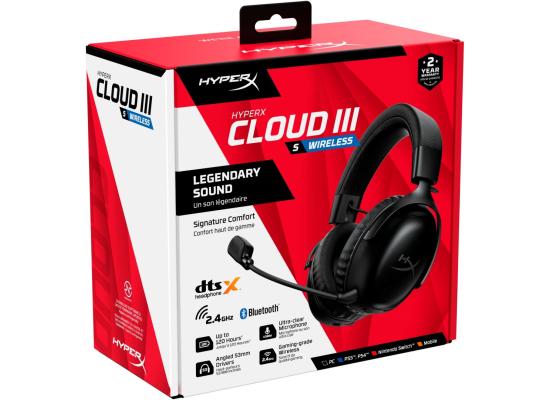 HyperX Cloud III S (2025) Wireless 2.4GHz & Bluetooth 53mm Angled Drivers Memory Foam Durable Frame 10mm Microphone up to 120-hour Battery For PC; Mac; PS5; Mobile; Switch - Black