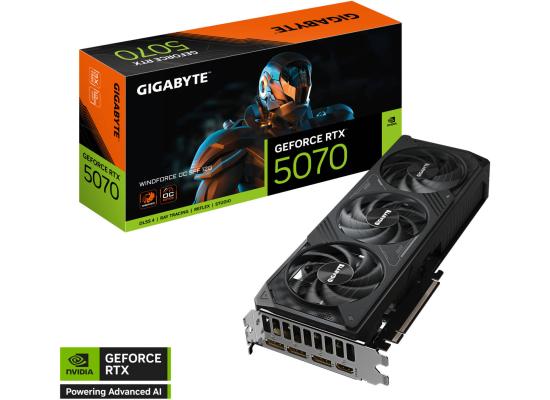 GIGABYTE GeForce RTX 5070 WINDFORCE OC SFF Graphics Card, 12GB GDDR7 192-Bit Memory, 2542 MHz Core Clock, 6144 CUDA Cores, PCI Express 5.0