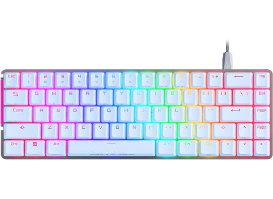 ASUS ROG Falchion Ace 65% Wired Gaming Keyboard, ROG NX Red Key Switch, 100% Anti-Ghosting, N-Key Rollover, PBT Doubleshot Keycaps, English - Arabic Layout, White 
